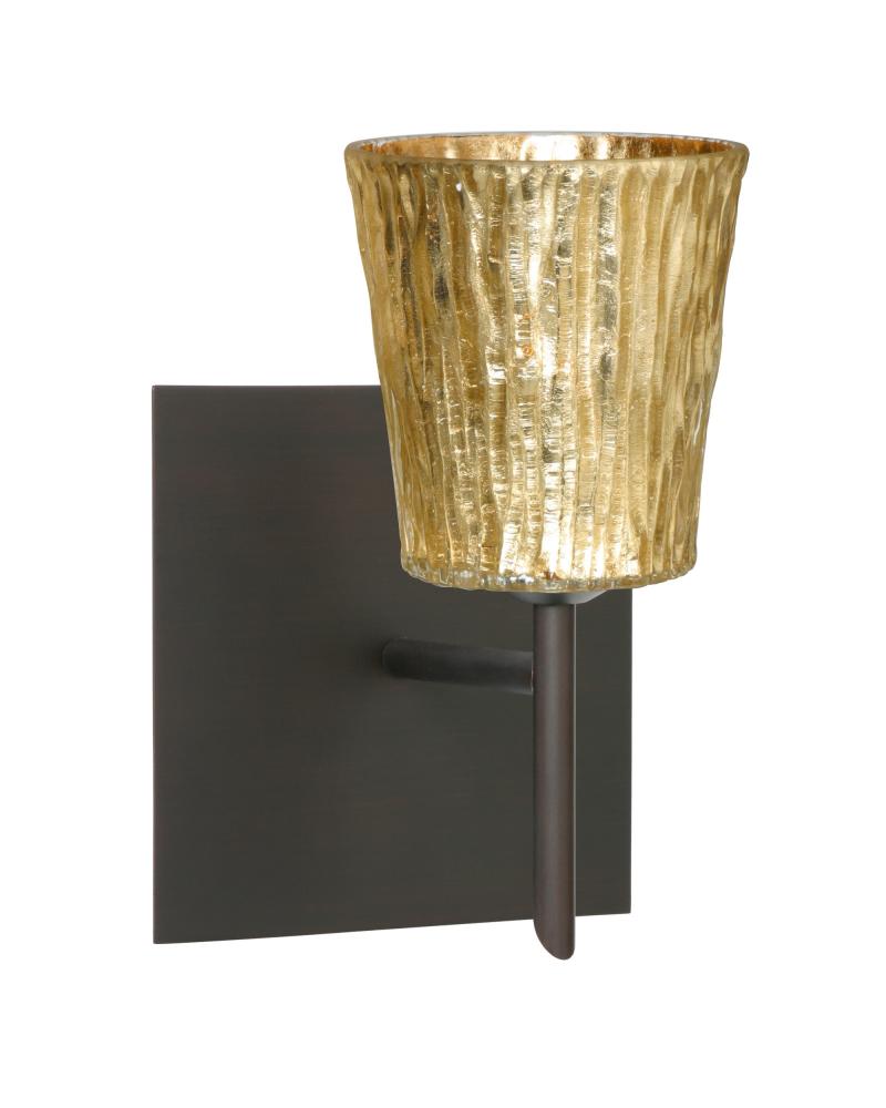 Besa Wall With SQ Canopy Nico 4 Bronze Stone Gold Foil 1x40W G9