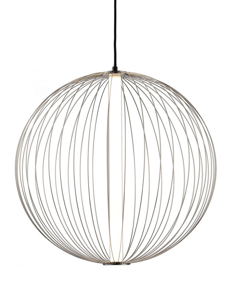 Spokes Pendant Round Small Satin Nickel